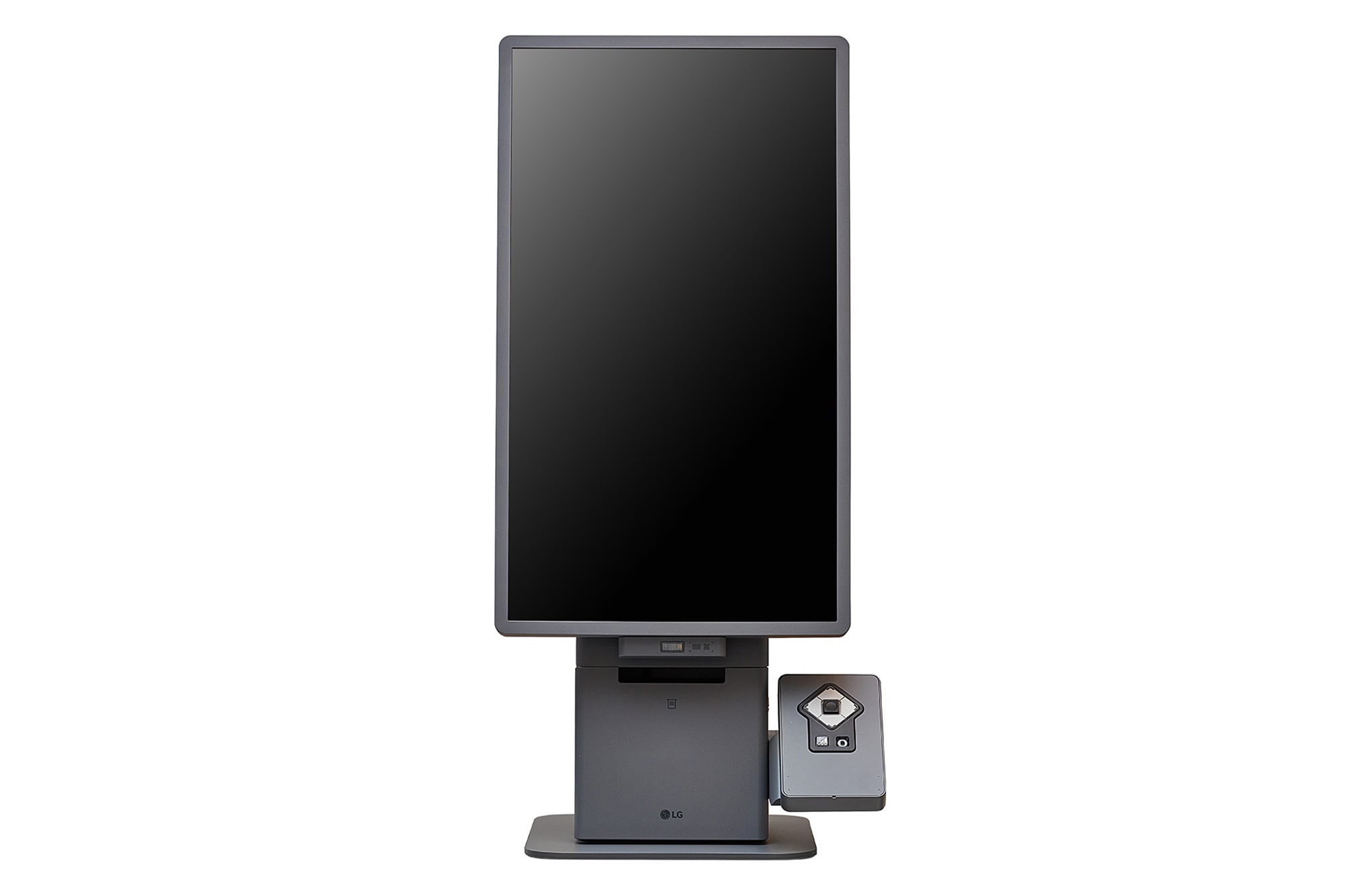 LG kiosk fitted with an accessibility keypad module